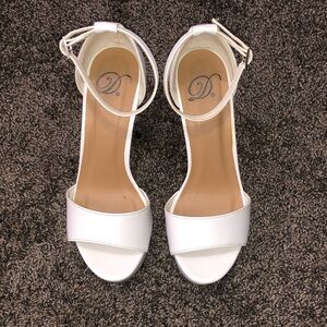 Chic White Ankle Strap Heels